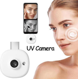 Mini UV Camera Portable Effective Sun Protection Visible and Makeup Removal Sun Protection Detection Facial Sun Protection for iPhone Android Phone (for Type c)