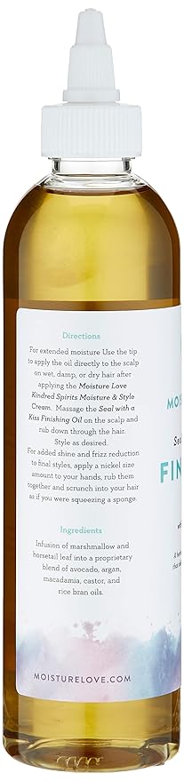 Moisture Love Seal with a Kiss Finishing oil for Hair Moisturizing and Polishing. Curly Hair Care Product with Argan Oil and Castor Oil. Sulfate Free. 8oz