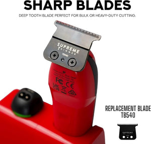 Supreme Trimmer Recharge ST777 ? Professional Barber Trimmer with 2 Removable Batteries | 8000 RPM Motor Zero Gap DLC Blades Smart Charging Dock USB-C Fast Charge