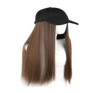 Women's Hat wig Duck Tongue hat collarbone Hair Straight hair inner Buckle wig Baseball Cap Sun Hat Wave Curly Hair