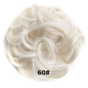 SONGCHAO Fake Hair Bun 1 Pack Messy Bun Hair Hoops Ponytail Hair Extensions Synthetic Donut Hair Bun Curly Wavy Hair Bun Wigs for Women Hair Accessories (Color : 60)