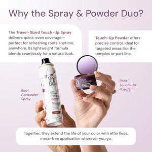 Style Edit Travel Essentials Hair Duo Root Touch Up Powder and Spray | Instant Gray Root Concealer for Grays and Roots Coverage | Dark Blonde