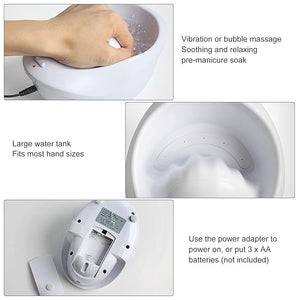 HURRISE Electric Nail Soaking Bowl Nail Polish Remover Bowl Vibration Bubble Hand Spa Massage Machine for Beauty Salon and Home Nail Art Manicure Hand Care Tool (US)