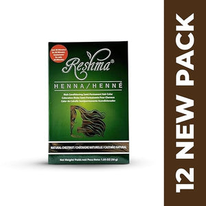 Reshma Beauty 30 Minute Henna Hair Color Infused with Organic Henna Lawsonia Inermis 100% Gray Coverage for Soft Shiny Hair Plant-Based Hair Dye?12.6 oz Pack of 12 (Chestnut)