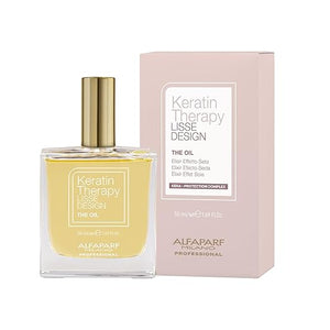 ALFAPARF MILANO Lisse Design Keratin Hair Oil for Frizz Control - Heat Protection - Anti-Frizz Keratin Therapy Hair Serum Treatment - Smooths Protects Adds Shine (1.69oz)