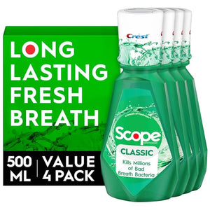 Crest Scope Classic Mouthwash Original Formula 500 Ml 4 Count