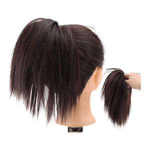 SONGCHAO Fake Hair Bun Short Ponytail Extensions Synthetic Straight Hair Hair Bun with Elastic Band Hair Accessories Women Wig Hair Bun Hair Accessories (Color : D)