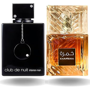 Men's Bundle Club De Nuit Intense Man 105ml/3.6oz EDT &amp; Khamrah 100ml/3.4oz EDP - Spicy Woody Sweet - Long Lasting for Men