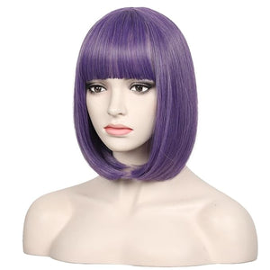 WildCos Short 12 Inches Straight Synthetic Cosplay Wig for Women (Violet)
