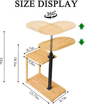 Bathtub Tray, 3 Layer Bathtub Tray Table with Adjustable Height, Enhanced Stability, Freestanding Premium Bamboo Bath Tub Tray for Spa,Bathtub, Bed, Sofa, Couch with Wine Glass Hold (3 Layer)¡¦