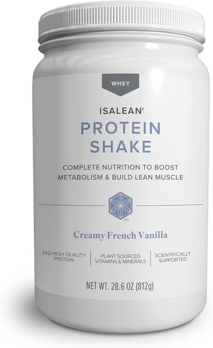 IsaLean Protein Shake - Complete Superfood Meal Replacement for Maintaining Healthy Weight and Lean Muscle Growth with 24 Vitamins and Minerals - 28.6 oz - 14 Meal Canister (Creamy French Vanilla)