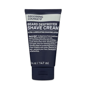 Grooming Lounge Beard Destroyer Shave Cream for Men - Bump Irritation &amp Razor Burn Free Shaving Cream Sensitive Skin Men Beard Care - Soft Smooth Easy Glide Low Shaving Foam Lather Formula - 5