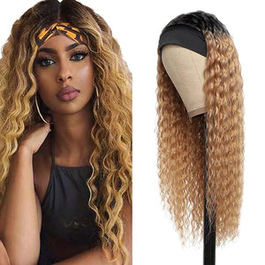 22 Inch 1B27 Honey Blonde Headband Wig Human Hair 150% Density Grade 8A Unprocessed Brazilian Virgin Hairs Machine Made Ombre Deep Wave Headband Wig Human Hair For Woman