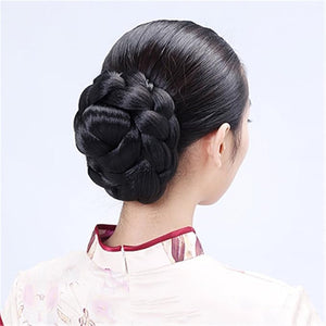 RemeeHi Braided Updo Hair Extensions Clip in/on Costume Bun Chignon Hairpieces 2#
