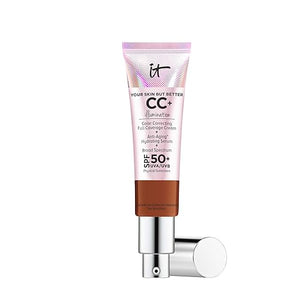 IT Cosmetics CC+ Cream Illumination - Radiant Full Coverage Foundation With SPF 50+ Color Corrector &amp Hydrating Anti-Aging Serum Hydrolyzed Collagen + Peptides Normal to Dry Skin - 1.08 fl oz