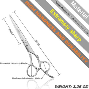 High-end Professional Extremely Very Sharp Barber Hair Cutting Scissors Hairdresser Shears For Hair 6.25 Inch Haircut Scissor Made Of Stainless Steel Alloy For Hairdressing Salon and Home Use