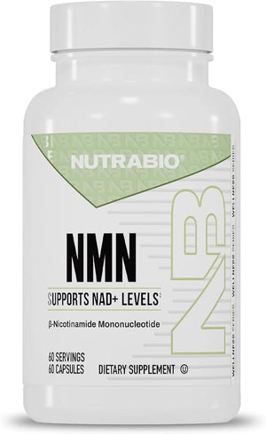 NutraBio NMN - NAD Supplement Longevity Support Boost NAD Levels Increase Cellular Energy Brain Health Healthy Aging- 60 Servings- 60 Capsules