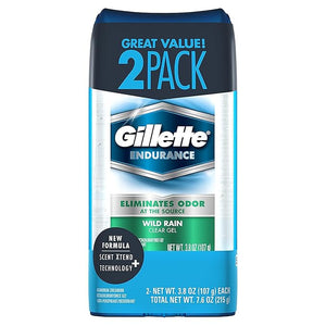 Gillette Clear Gel Antiperspirant &amp Deodorant Wild Rain (total of 6 Twin Pack) (4346073268)2 Count(Pack of 6)