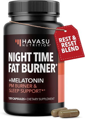 Night Time Fat Burner Metabolism Booster | Appetite Suppressant &amp Supplement to Support Weight Loss | 120 Weight Loss Supplement Pills for Men