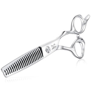 JASON 6 Texturizing Hair Scissors 23 Teeth Hair Texture Shears Professional Blending Hair Thinning Scissor for Barber Hairdresser Stylist Women and Men Japanese 440C Stainless Steel Gift