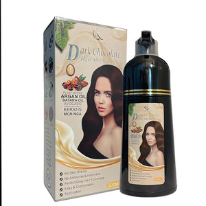 Hair Color Shampoo ? Argan Oil Avocado &amp Keratin | No Ammonia | Perfect Grey Hair Coverage | Hair Moisturizing &amp Nourishment | Easy At-Home Application (Dark Chocolate)