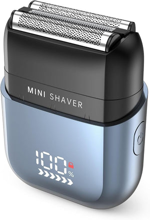Men's Foil Shavers,Mini Electric foil Shaver for Men, Compact Face, IPX7 Waterproof Wet&amp;Dry Cordless Razor, LED Display, USB-C Fast Rechargeable,Electric foil Shaver,3 Razor Rechargeable