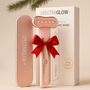 Red Light Therapy Wand for Face ? 4-in-1 Device with Travel Case - Adjustable Head - Red &amp Blue LED - Soothing Massage - Portable Skin Care Tool for Anti-Aging Glow &amp Firmness