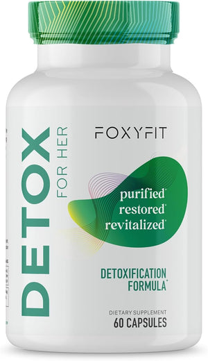 FoxyFit Detox for Her 30 Day Detox Cleanse Formula That Supports Healthy Digestion Function Promotes Detoxification &amp Balances from Within*