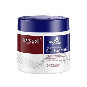 Karseell Blue Color Depositing Conditioner Deep Hair Mask Treatment Intensely Hydrating Refreshes Color &amp Tone 500mL 16.9floz