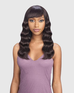 VANESSA VIXEN Human Hair Collection Wigs Medium Long Length Crimped Wavy Style - HH KATRINA (OT30)