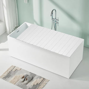 Foldable Bath Cover 70.87x31.56 Inch PVC Waterproof Folding Bathtub Cover White Foldable Bathtub Tray for Dust Protection and Insulation for Flat Bathtubs (180x80x0.65cm)