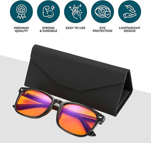 100% Blue Light Blocking Glasses - Women + Men - Better Sleep - Anti Eye Strain Protection - Computer Screens Gaming