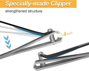 Foldable Long Handle Toenail Clippers Scissors Include Magnifier Foldable Handle Wide Jaw Opening Design for Seniors Overweight Hip and Waist Patients | Easy to Carry (With Magnifier 24Inch)