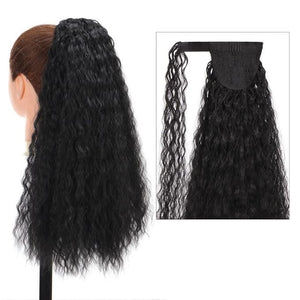 Hair Accessories 22" Long Curly Ponytail Extension Hairband Hair Clip Synthetic Puffy Ponytail Hair Extension Wrapped Bun Women's Wig Hair Pieces For Women(16)