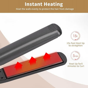 ANGGREK Hair Straightener Multigear Adjustment 480¡ÆF Ceramic Iron EU Plug Sealing Alloy Plate Tourmaline Ceramics Material Even Heat Distribution for Silky Shiny Hair