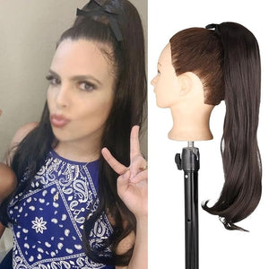 Hair Buns Hair Piece Synthetic Messy Bun Women Fashion Long Curly Wig Headband Style Bun Ponytail Hair Extensions Hair Comb Bun Wig Hair Accessories For Girls ( Color : A  Size : 22inches-55cm )