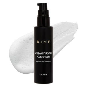 DIME Beauty Creamy Foam Cleanser, Foaming Face Wash, Daily Salicylic Acid Facial Cleanser for Oily Skin, 4 oz / 120 m