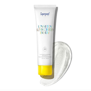 Supergoop! Unseen Sunscreen Body SPF 40 - Clear &amp; Invisible Sun Protection - 3.4 fl oz - Weightless &amp; Scentless - Water &amp; Sweat Resistant - For All Skin Types