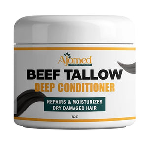 Tallow Deep Conditioner | Hair Treatment for Dry &amp Damaged Hair | Handmade hair mask - Detangler- Anti-Frizz dreadlock hair moisturizer-Split Ends Hair Care for Dry Thin Fine Hair