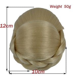 EARSHOT Hair Buns Hair Piece 1 Pack Synthetic Ponytail Hair Extensions Braided Bun Elegant Braided Bun Claw Clip Style Hair Bun Wig for Women Hair Accessories For Girls (Color : #1B)
