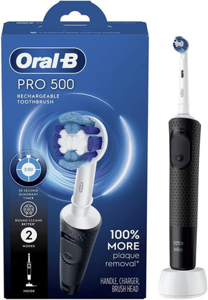 Oral-B Pro 500 Electric Toothbrush with (1) Brush Head Rechargeable Black