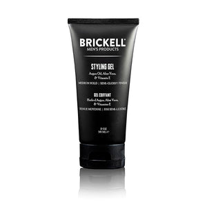 Brickell Men's Hair Styling Hair Gel For Men Natural and Organic All Day Hold for Glossy Style Natural Scented 2 Ounce