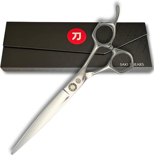 7 Inch Professional Hair Cutting Scissors - Convex Blade - Japanese 440C Stainless Steel - For Wet or Dry Cutting - Saki Shears Musashi For Hairdressers and Barbers (7 Inches)