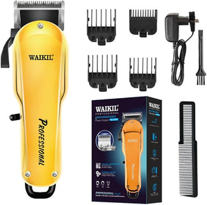 Hair Clippers &amp Trimmer for Men Cordless Rechargeable Clippers for Hair Cutting - 4 Limit Combs Stainless Steel Blades Hair Trimmer Or Barbers SalonYellow