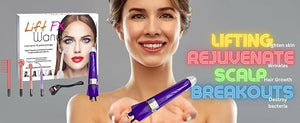 Lift Wand FX Facial Wand Skin Therapy Device Includes 4 Attachments w/Micro Roller
