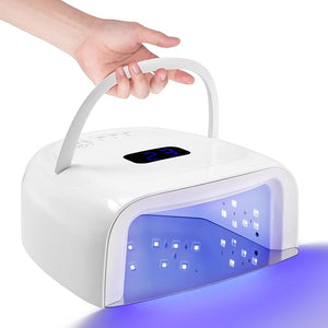 Professional Rechargeable UV LED Nail Lamp 60W UV Led Portable Cordless Nail Light for Nail Lamp Machine 4 Timer Setting and Smart Sensor Nail Dryer LCD Display