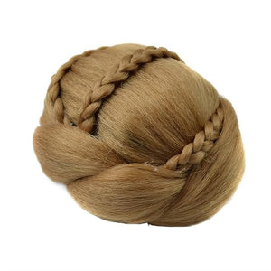 SONGCHAO Fake Hair Bun 1 Pack Synthetic Hair Bun Ponytail Hair Extensions Donut Bun Elaborate Braided Braid Bun Wig Claw Clip On Hair Bun Hair Accessories (Color : J121-27)