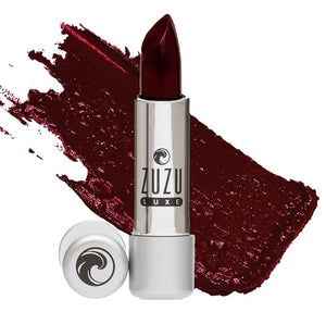 Zuzu Luxe Lip Color Lipstick (Femme Fatale - Deep Red/Cool Cr?me), Natural Hydrating Lipstick, Paraben Free, Vegan, Gluten-free, Cruelty-free, Non GMO, 0.13 oz