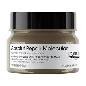 L'Or?al Professionnel Paris Absolut Repair Molecular Hair Mask - Repairs Damage &amp Restores Strength For Extremely Dry Damaged Hair Extra Detangling &amp Hydration Peptides Bonder