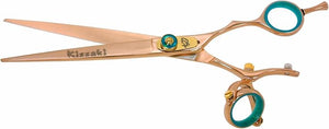 Kissaki Hair Scissors Gokatana 7.0 inches Double Swivel Rose Gold B Titanium Hair Cutting Shears